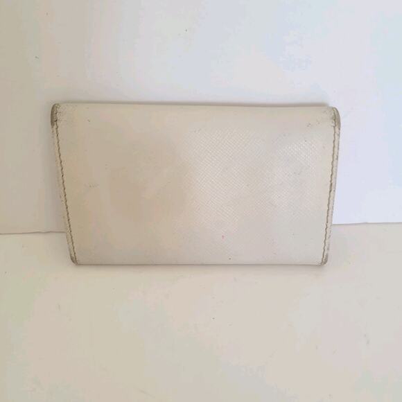 Authentic Prada Multicles Key Holder Hooks Case White Small Wallet Leather Logo - Picture 2 of 11